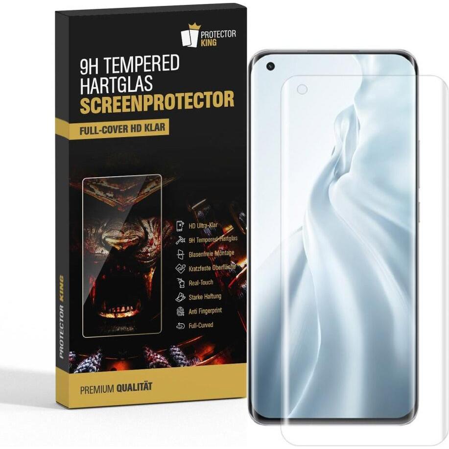 Protectorking 6x echtes Tempered 9H Panzerhartglas 3D KLAR (6 Stück, Xiaomi Mi 11 Pro), Smartphone Schutzfolie