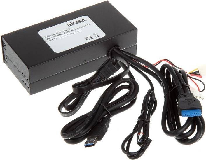 Produktbild Akasa AK-HC-05U3BK Internal 6-Port USB 3.0 Card Reader - schwarz (SATA, USB 2.0)