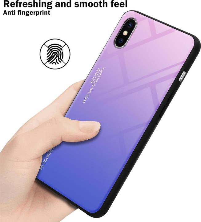 Produktbild Cadorabo TPU 2 Farben Glas Cover (Apple iPhone XS Max)