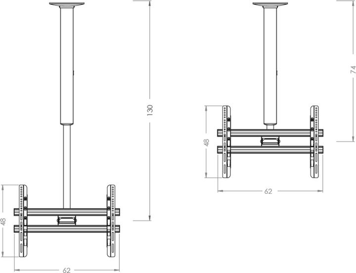 Produktbild VCM Morgenthaler CM 4 TV-Deckenhalterung 106,7 cm (42" 165,1 cm (65" Deckenh (Decke, 65", 56 kg)