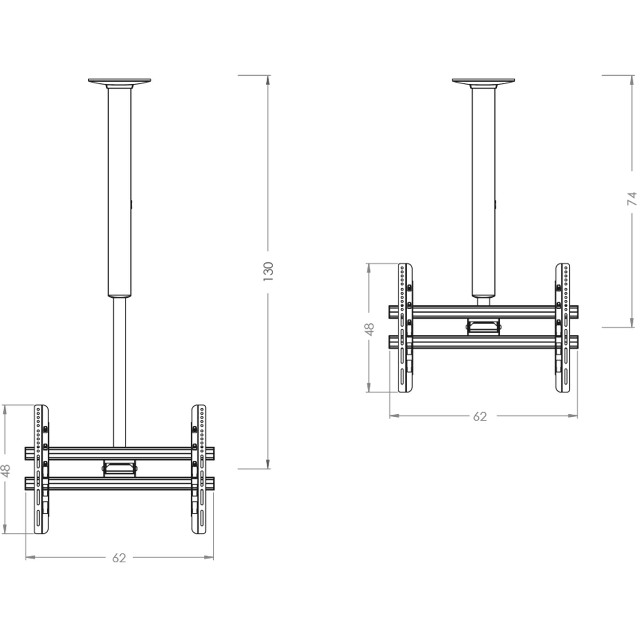 Thumbnail - VCM Morgenthaler CM 4 TV-Deckenhalterung 106,7 cm (42" 165,1 cm (65" Deckenh (Decke, 65", 56 kg), TV Wandhalterung, Silb...