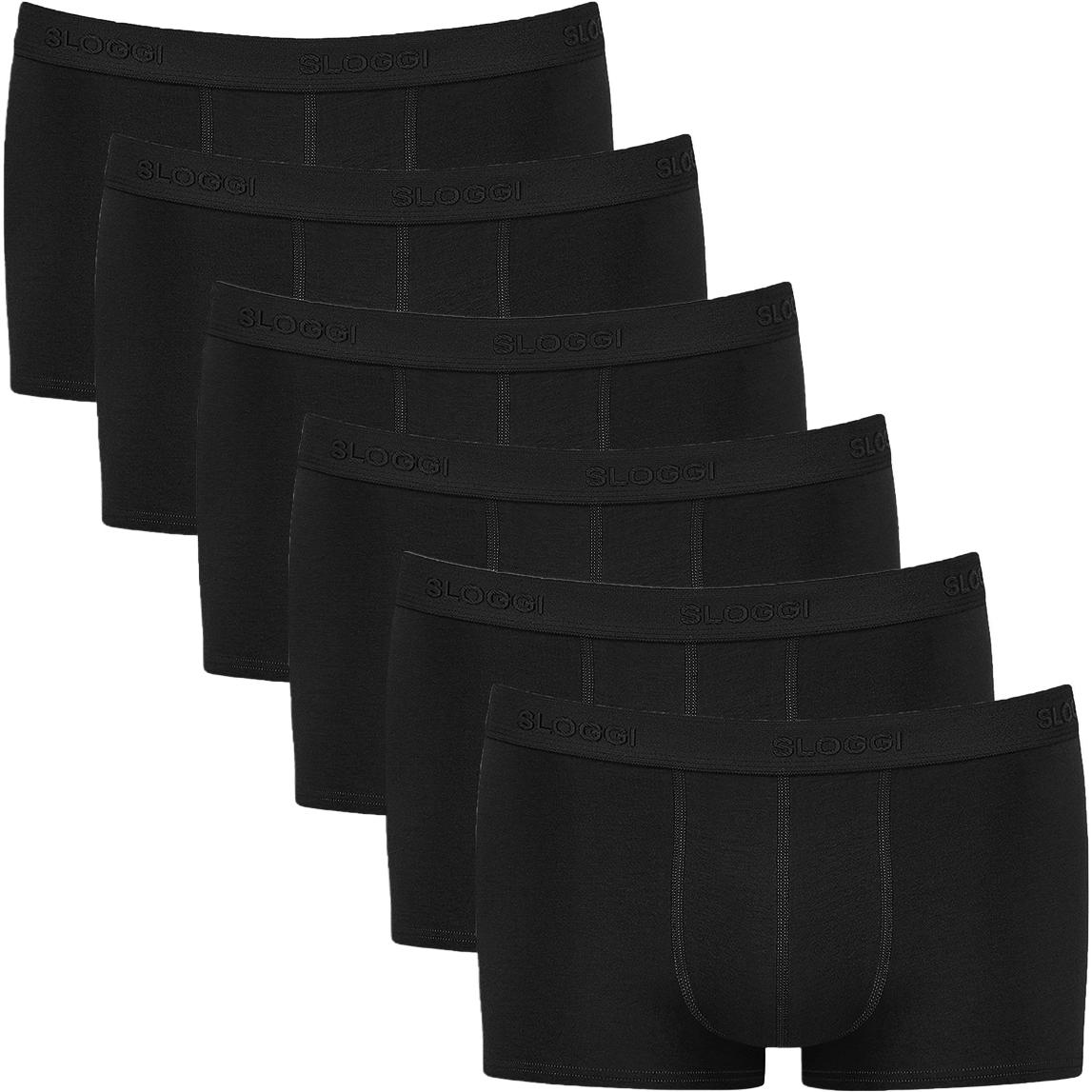 Sloggi, Herren, Unterhosen, 6er Pack 24/7 Boxershorts - Hipster - Unterhose, Schwarz, (L, 6er Pack)