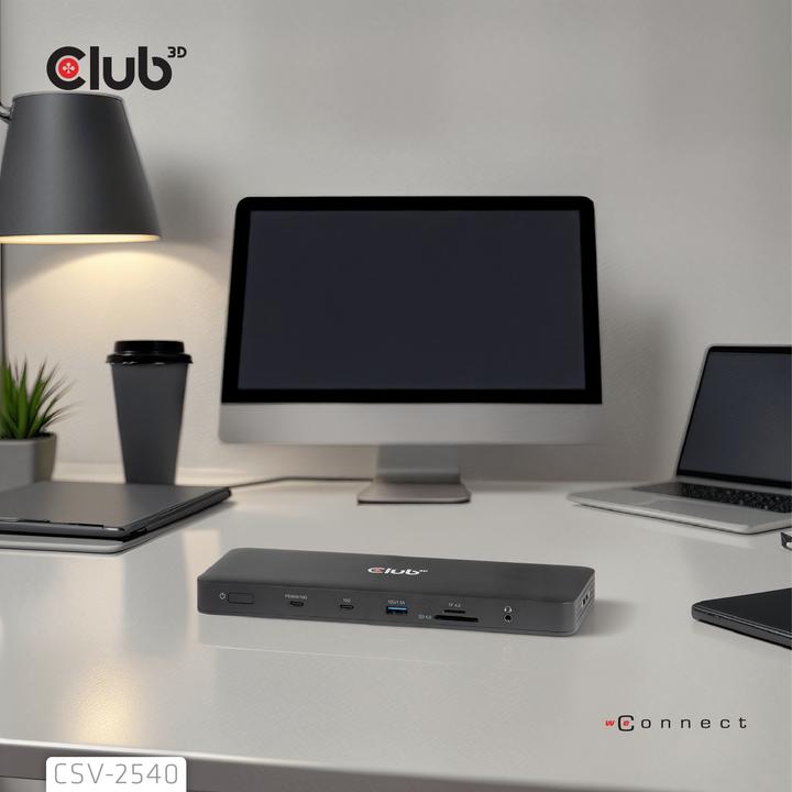 Produktbild Club 3D Club3D USB-C 14in1-Dock>2xDP2.1/2xHDMI/3xUSB-C 4K60Hz PD100W retail (USB-C, 14 Ports)
