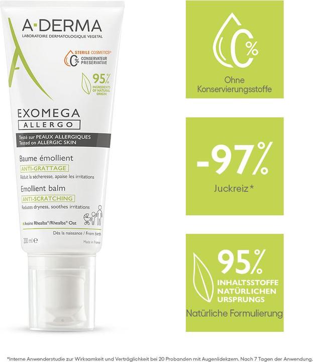 Image du produit A-Derma EXOMEGA ALLERGO Baume baume (Crème pour le corps, 200 ml)