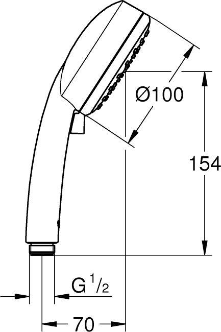 Produktbild Grohe Handbrause TEMPESTA C 100 100mm chr (2 Strahlarten, 5.70 l/min)