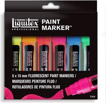 Winsor & Newton Wide Paint Marker Fluorescent 6pcs (6x)