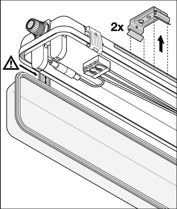 Produktbild Ledvance Feuchtraumleuchte IP65 Grau für 1x LED-Tube 600mm 230V (G13)