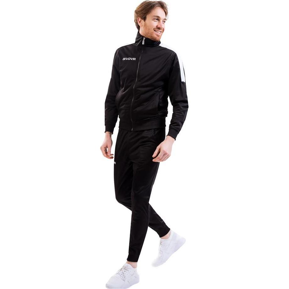 Universal Textiles, Herren, Laufjacke, Trainingsanzug Tuta Revolution schwarz und weiss TR033 1003 (XS) (XS), Weiss, Sch...