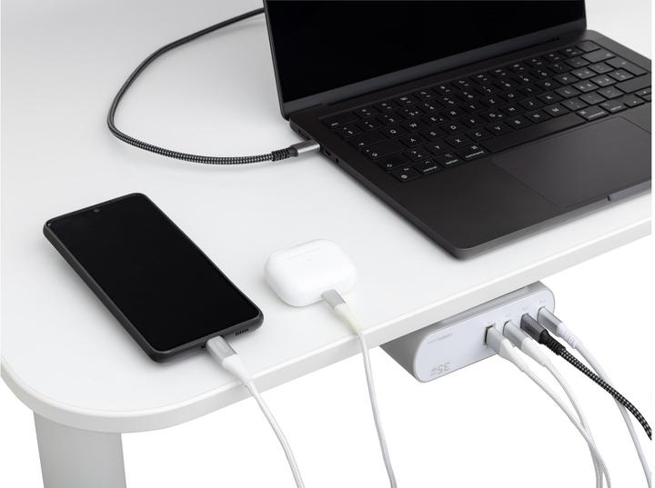 Produktbild Furber.power Tischsteckdosenleiste DOKK (6x, Typ 13, USB-A, USB-C, 3 m)