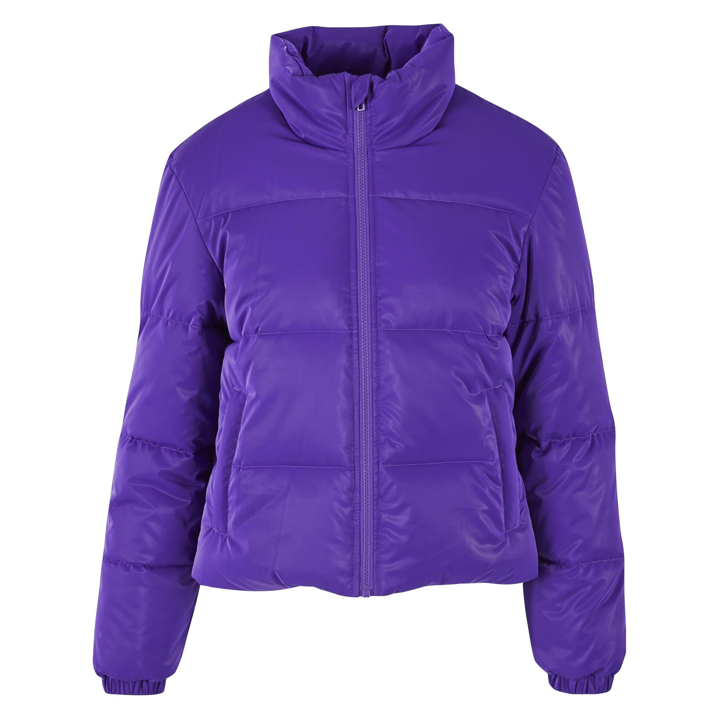 Urban Classics, Damen, Winterjacken, Ladies Shark Skin Puffer Jacket - 126799, Violett, (S)