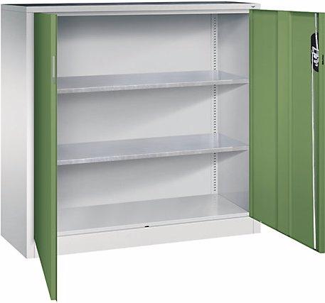 Light grey RAL 7035, Reseda green RAL 6011