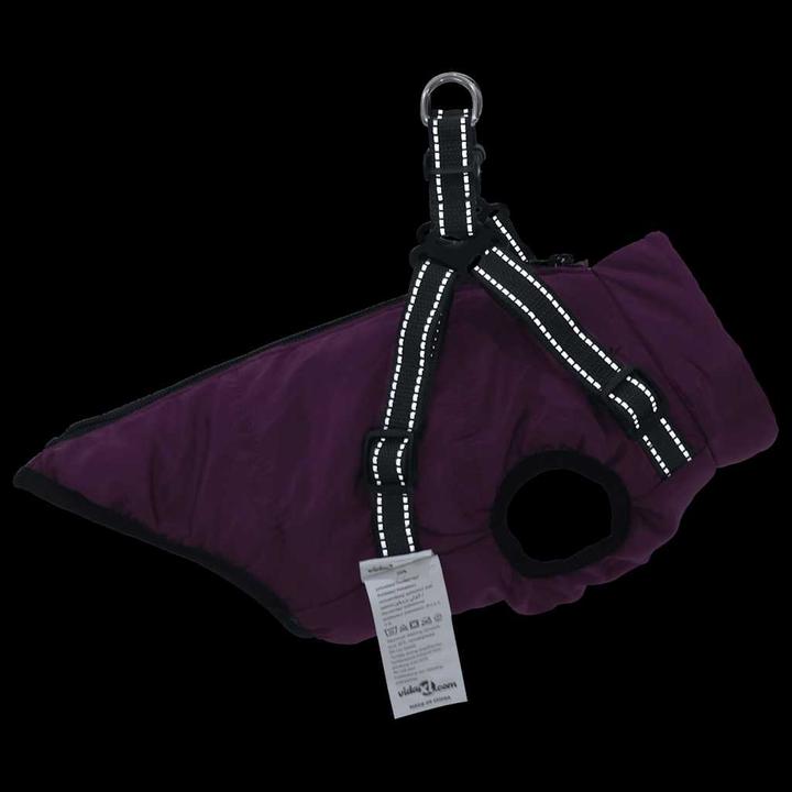 Actual product image vidaXL Dog coat with harness Waterproof Reflective purple (32, Dog coat)