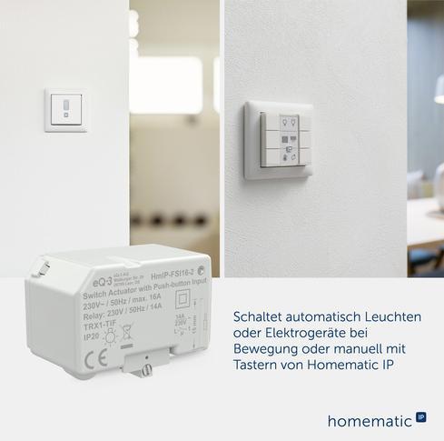 Produktbild Homematic IP Schaltaktor mit Tastereingang (16 A) (Schaltaktor)