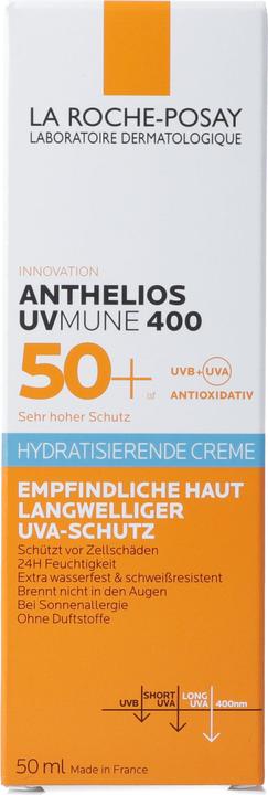 Image du produit La Roche Posay Anthelios Crème Hydratante 50+ (Crème solaire visage, SPF 50+, 50 ml, 80 g)