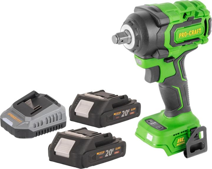 Produktbild Procraft PWA18bb Akku Schlagschrauber 20 V 550 Nm 1/2" Brushless + 2x Akku 2,0 Ah + Ladegerät (Schlagschrauber)