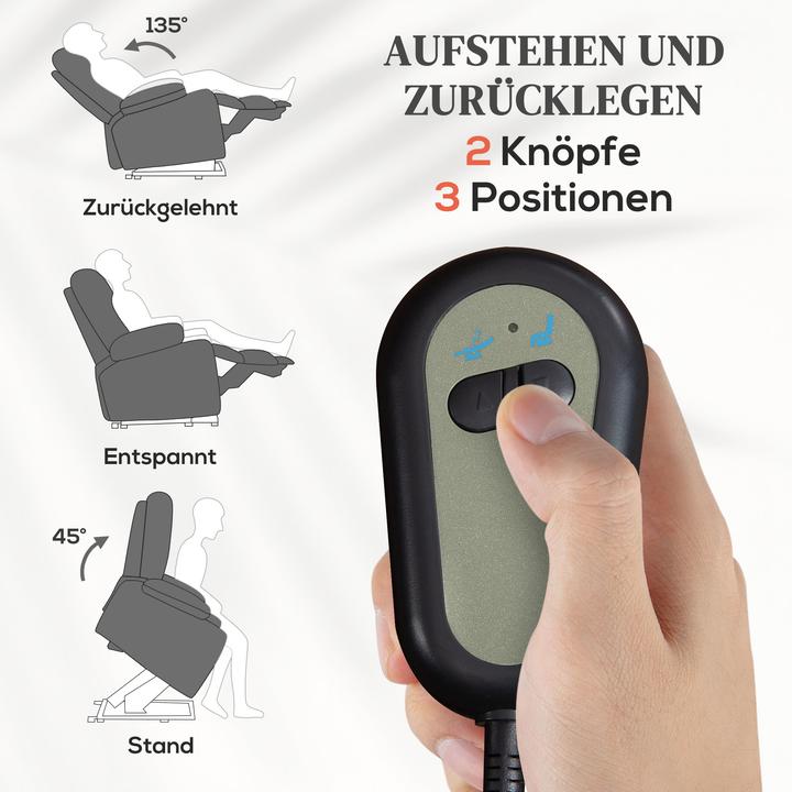 Produktbild Homcom Fernsehsessel mit Aufstehhilfe Polyester Dunkelgrau