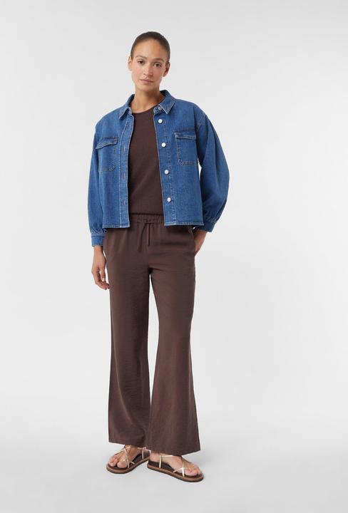 Produktbild Comma Hose Strukturierte Wide-Leg-Hose aus Viskosemix mit Elastikbund (32)