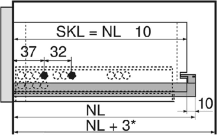 Actual product image Blum Side stabilization MOVENTO for cutting to length
