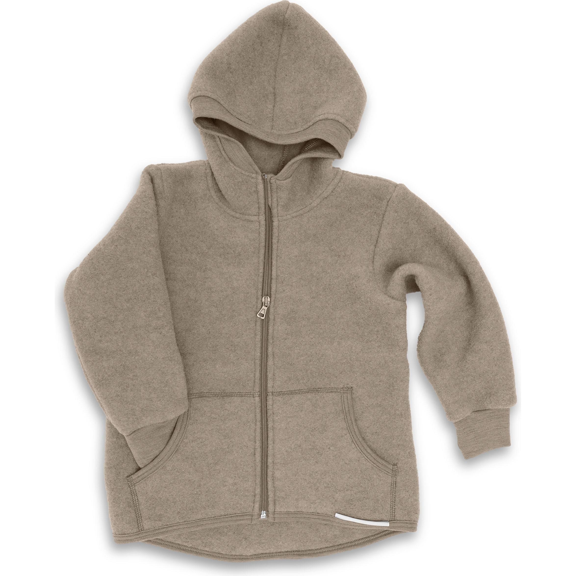 Engel, Unisex, Jacke, Kinder Kapuzenjacke Wollfleece (116), Grau, 116