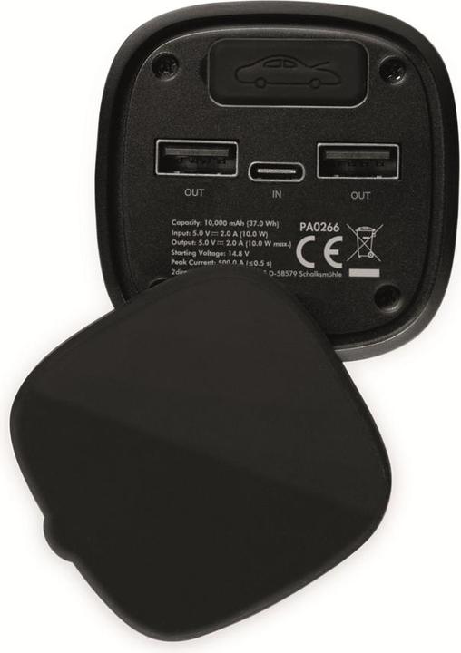 Actual product image LogiLink Powerbank 2xUSB-A,car jump start,metalgr (10000 mAh, 10 W, 37 Wh)