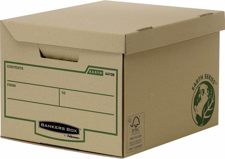 Actual product image Fellowes 1x10 Earth hinged lid box cube (A4)