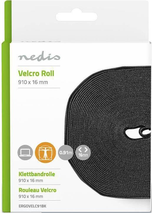 Image du produit Nedis Rouleau de velcro pour câbles 910 x 1.6 cm Noir Unisexe (16 mm)