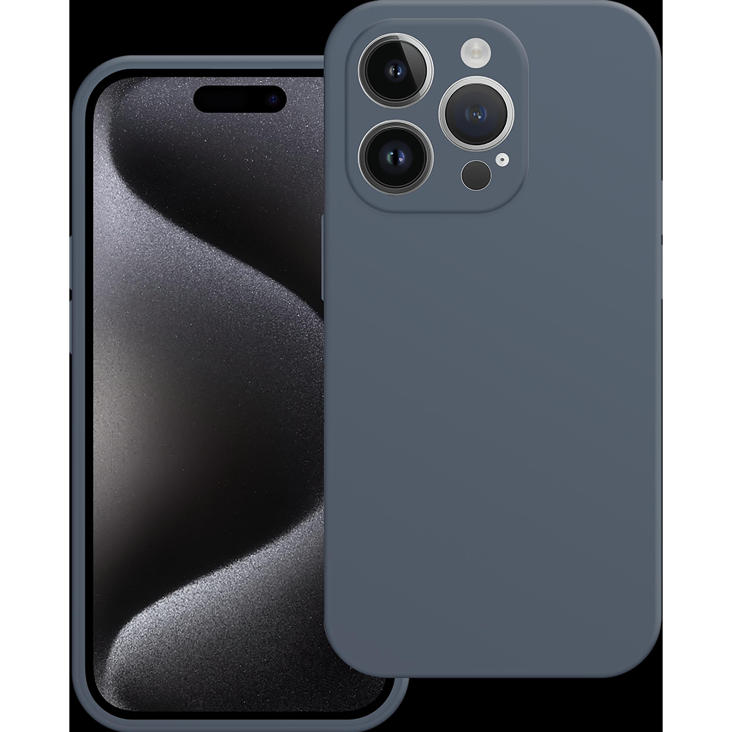 Cazy Silikon Hülle Kompatibel mit iPhone 15 Pro - Soft TPU Schutz - (Apple iPhone 15 Pro), Smartphone Hülle, Blau