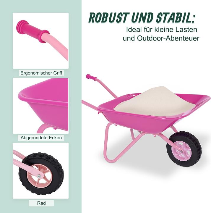 Produktbild Relaxdays Schubkarre für Kinder rosa