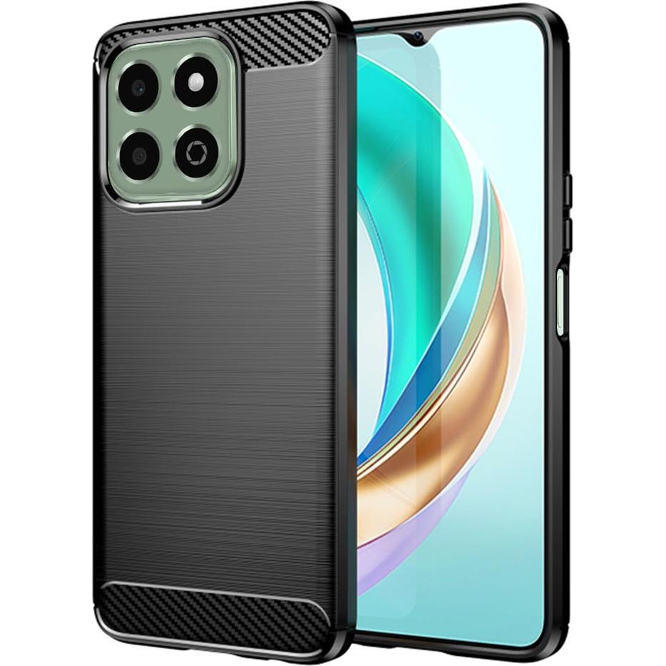Techsuit - Carbon Silicone - Honor X6b - Black (Honor X6), Cover smartphone, Nero