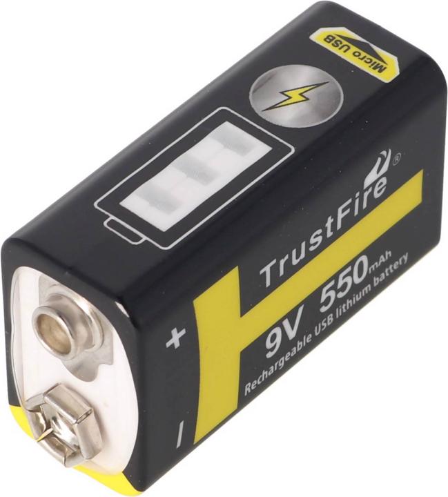 Produktbild Trustfire 9V-Block mit USB Ladefunktion (1 Stk., 9V Block, 550 mAh)