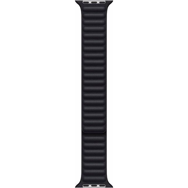 Apple Leather Link (45 mm, Granada Leder), Uhrenarmband, Schwarz