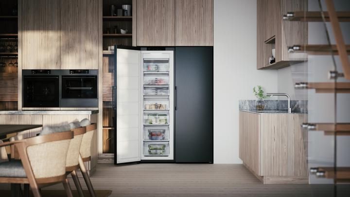 Produktbild Asko Gefrierschrank freistehend PREMIUM FN23841B Front BlackSteel und schwarz (Freistehend, 280 l)