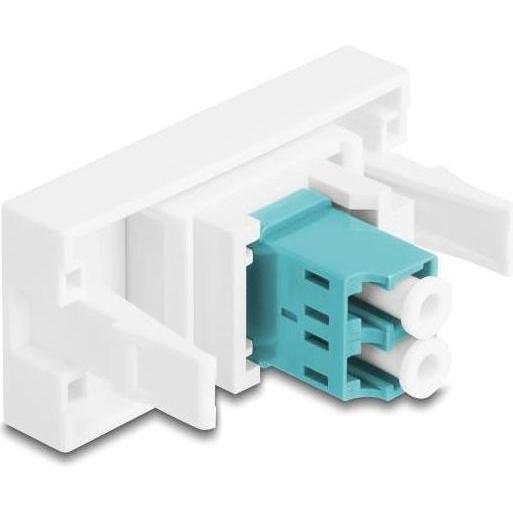 Thumbnail - Delock Easy 45 Modul LC Duplex Buchse zu LC Duplex Buchse weiss / aqua (Netzwerk Kupplung), Netzwerk Zubehör