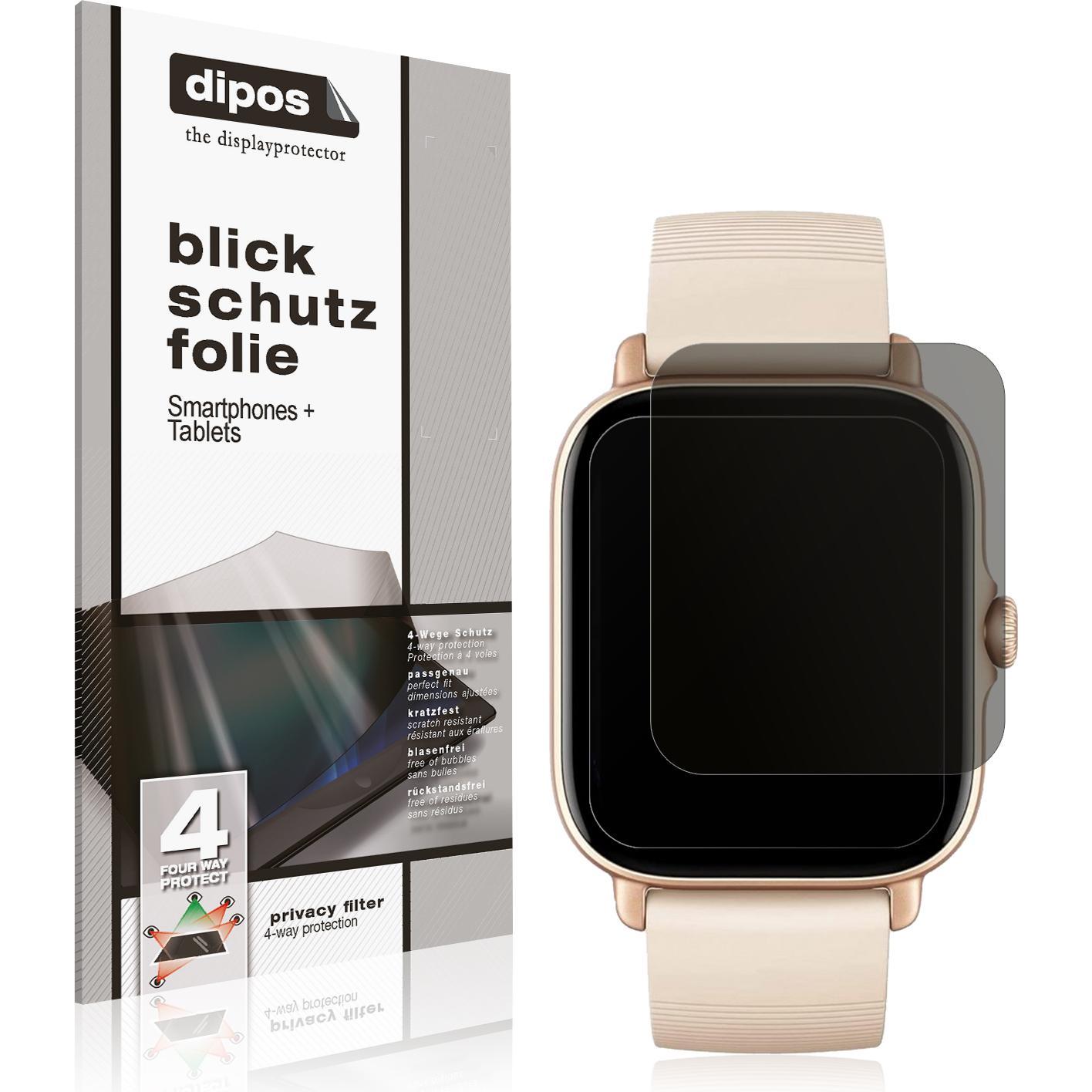 Dipos Blickschutzfolie 4-Way Privacy, Smartwatch Schutzfolie, Transparent