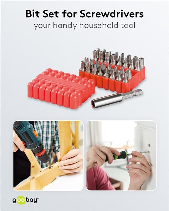 Immagine prodotto FixPoint Set di bit universale da 33 pezzi per tutte le viti comuni (Esagono incassato TX)