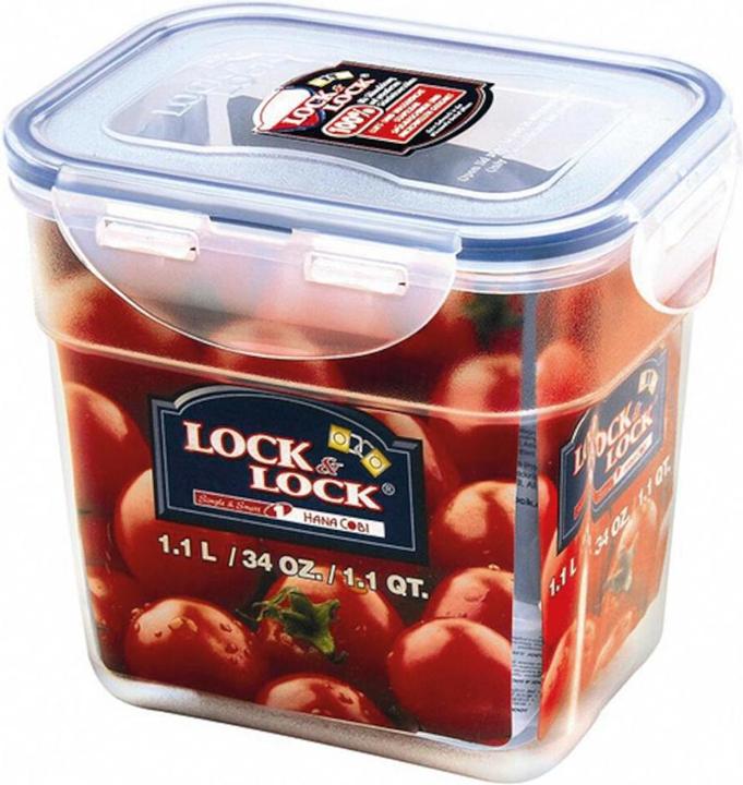 Lock & Lock Plastic storage jar in transparent colour, 14.5x11x12.8 cm, capacity 1.0 l (1 l)