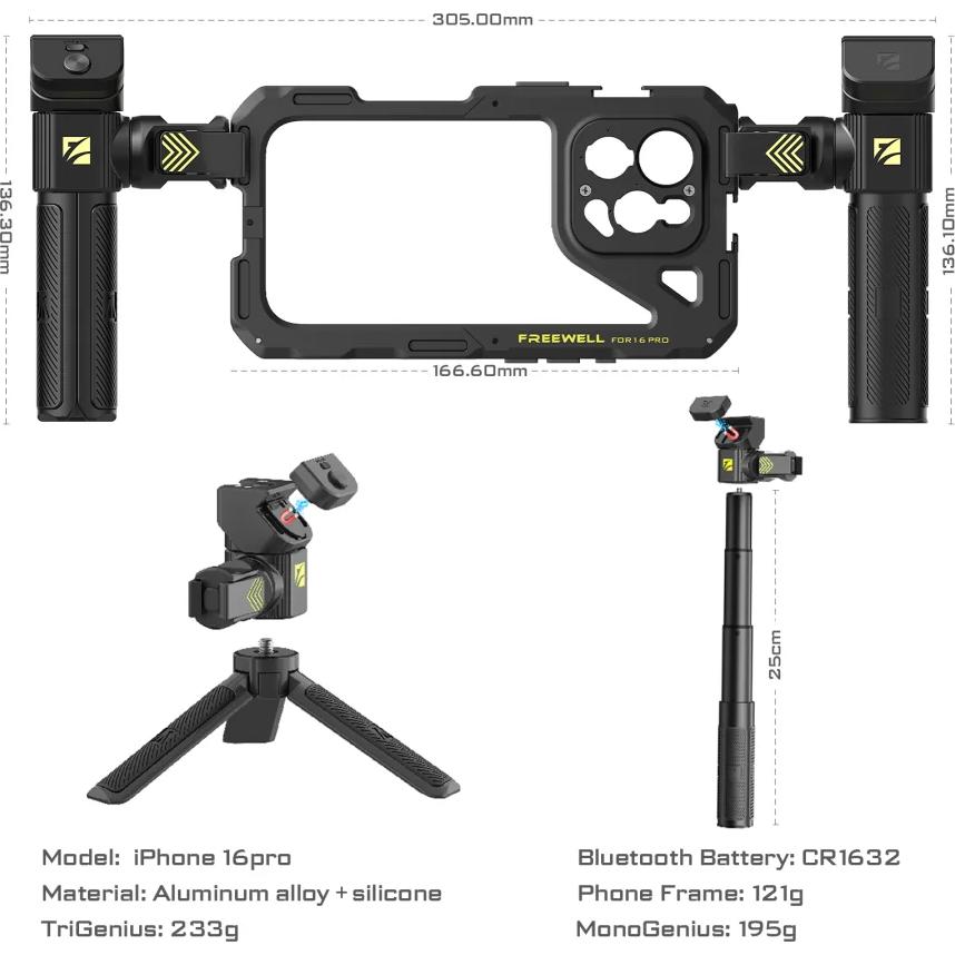 Thumbnail - Freewell Set of mounts Genius Rig for iPhone 15 Pro, Smartphone Halterung