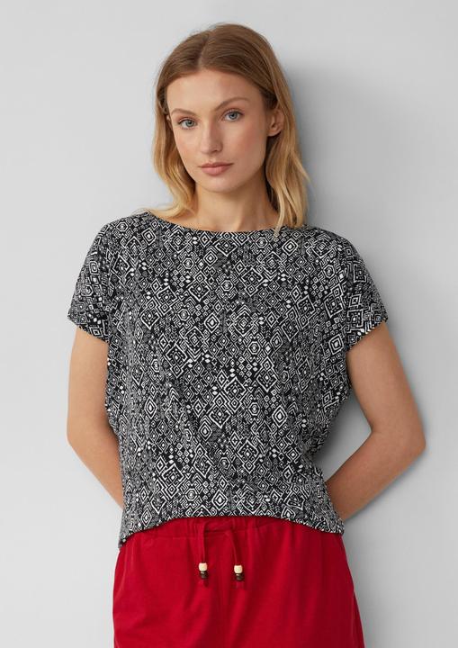 Produktbild S.Oliver T-Shirt Fliessendes T-Shirt aus Viskosemix mit All-over-Muster (48)