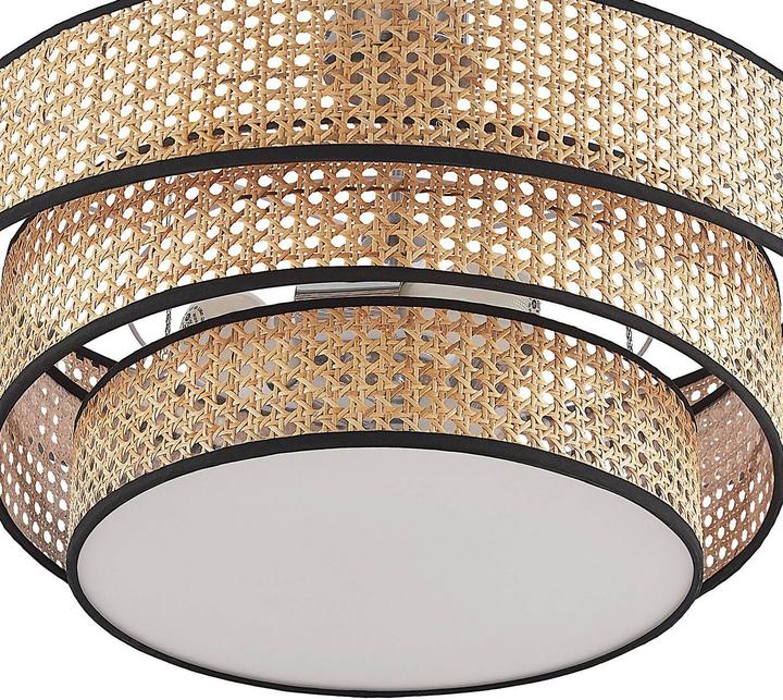 Actual product image Lucande Elowen ceiling lamp, bamboo mesh (E27)