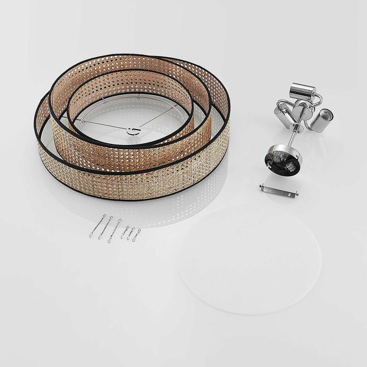 Actual product image Lucande Elowen ceiling lamp, bamboo mesh (E27)