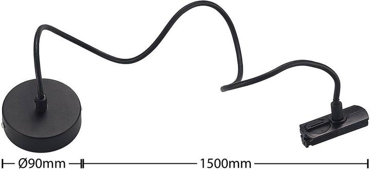 Produktbild Lindby Seilabhängung mit 1-Phasen-Adapter, schwarz