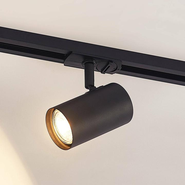 Produktbild Lindby Ties LED-Schienenstrahler, 1-Phasen schwarz (350 lm, GU10)