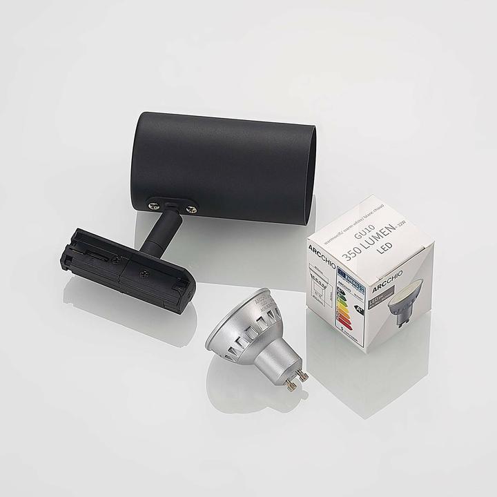 Produktbild Lindby Ties LED-Schienenstrahler, 1-Phasen schwarz (350 lm, GU10)