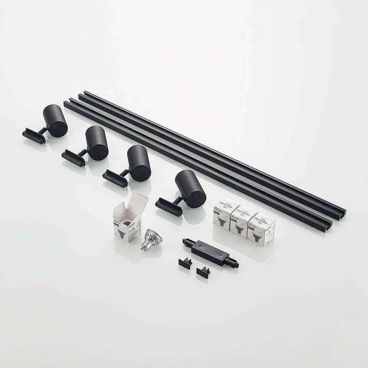 Produktbild Lindby Ties 1-Phasen-Schienensystem 4-fl. schwarz