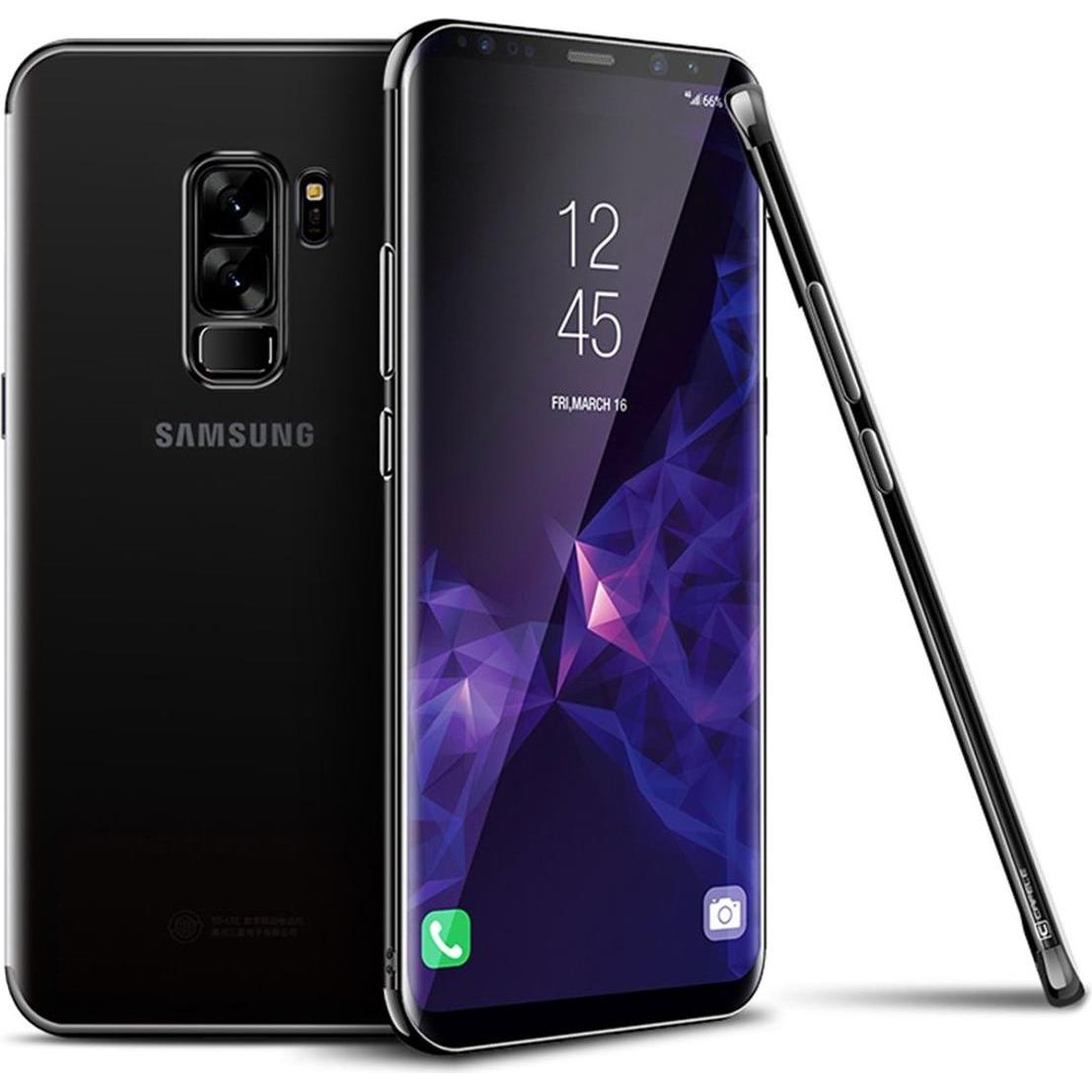 König Design Handy Hülle Schutz für Samsung Galaxy S9 Plus Durchsichtig Transparent Schwarz (Samsung Galaxy S9+), Smartp...