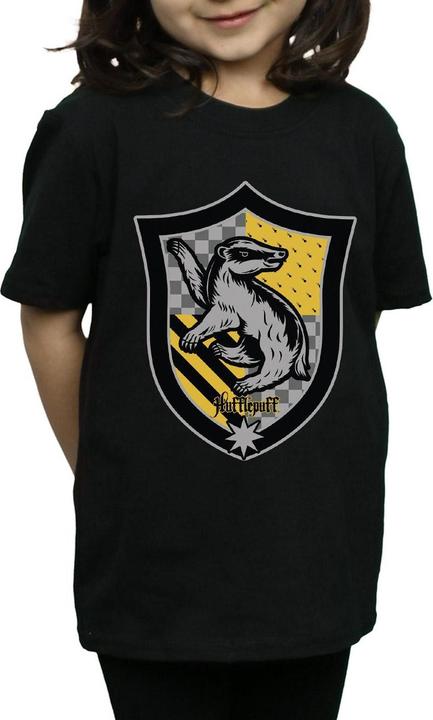 Actual product image Girls Hufflepuff Crest Flat Cotton T-Shirt (152, 158)