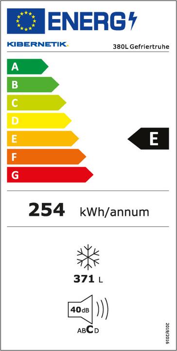 Energy Label Kibernetik Gt380l (Stand-alone, 371 l)