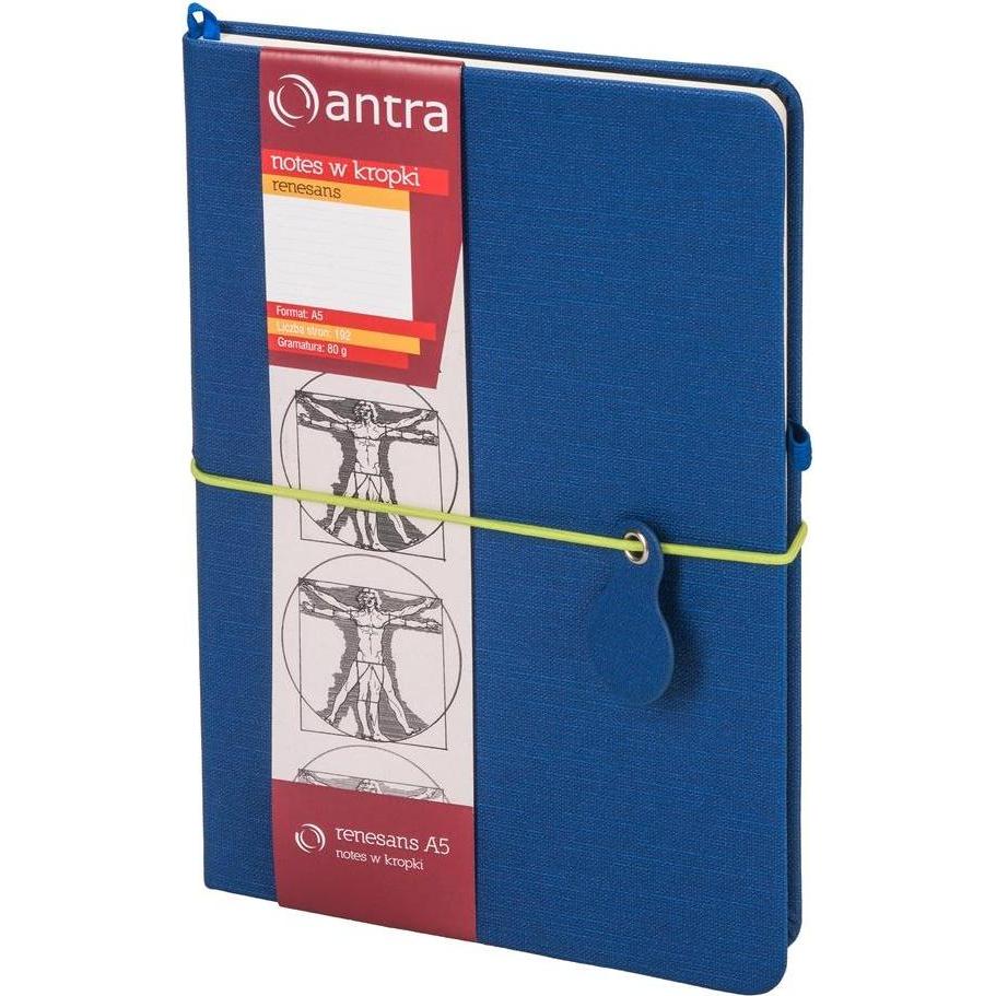 Antrax Blu Quaderni + Bloc Notes, Note A5 Punti Rinascimento Marina (A5, Punteggiato, Copertina Rigida)