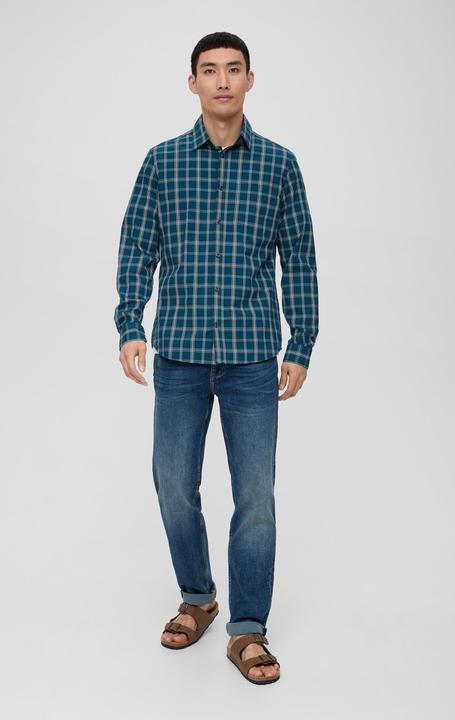 Produktbild s.Oliver Hemd Slim: Karohemd aus Popeline (S)