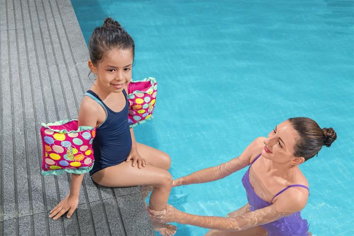 Actual product image Bestway Swim Safe ABC AquaStar Fabric Inflatable Wristband Floaties M/L, Swim armbands, Boy/Girl, Fabr